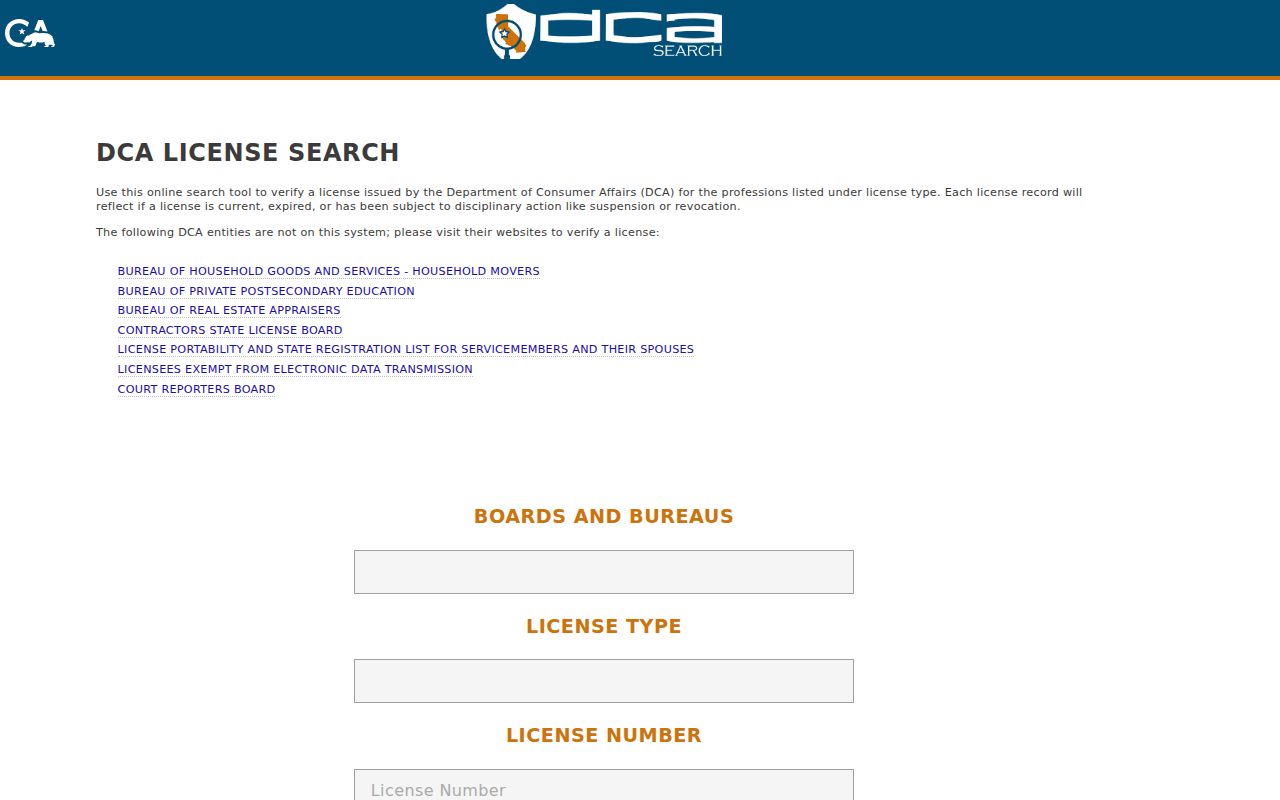 Laguna Niguel directory California professional license search
