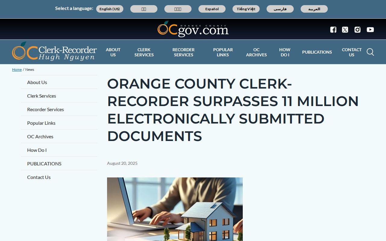 Laguna Niguel block county electronic records context
