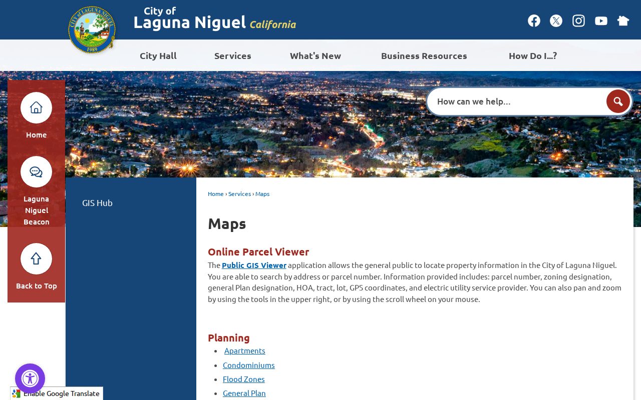 Laguna Niguel street GIS parcel maps