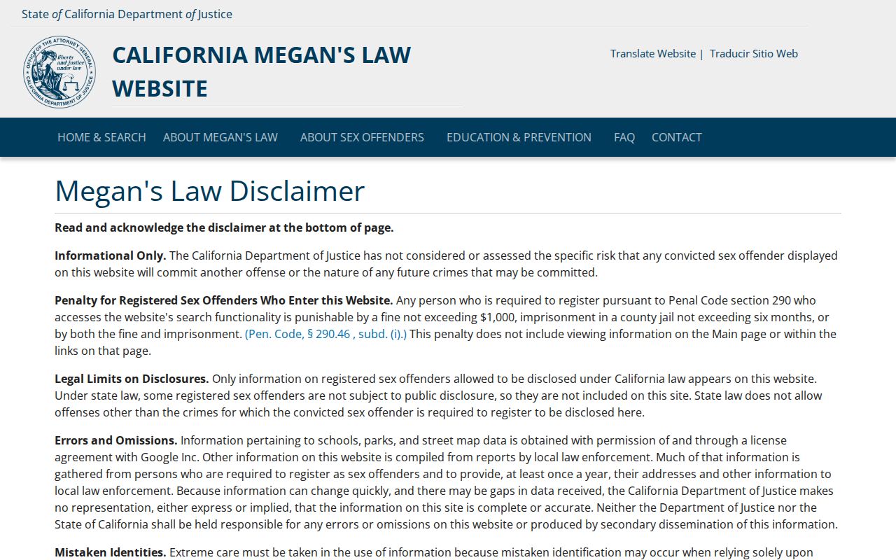 Laguna Niguel ZIP safety registry search